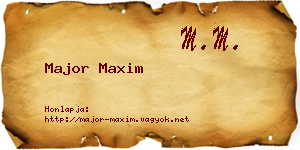 Major Maxim névjegykártya